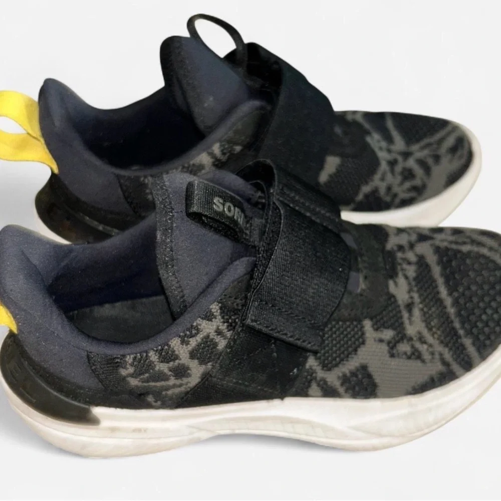 Sorel Black and Gray Sneakers with Yellow Detail
